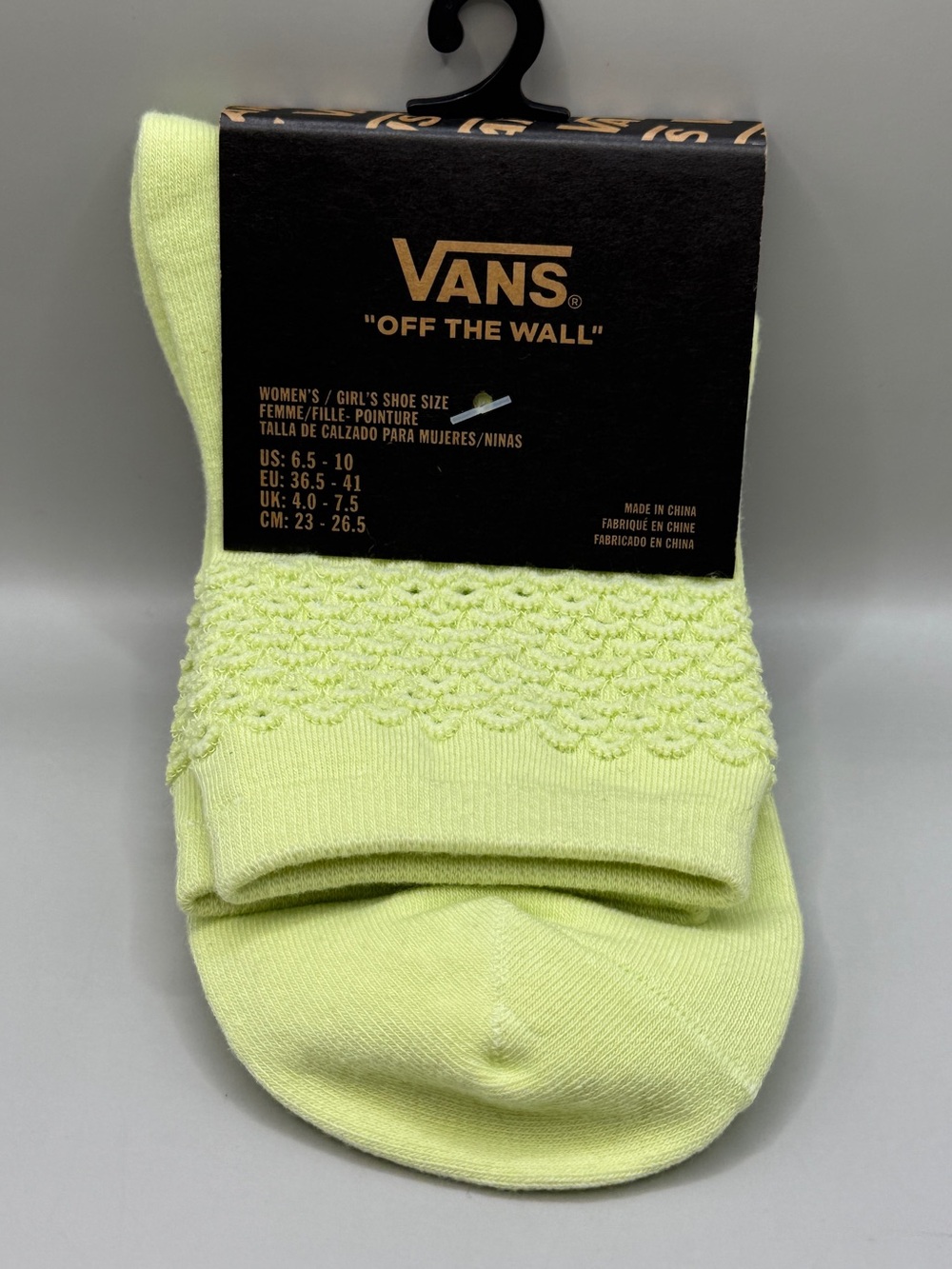VAN MTE Zones Half Crew Shadow Lime Sock